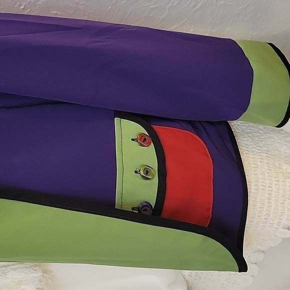 VTG LUCIA 1980s Colorful Long Sleeve Open Front Color Block Blazer - Picture 4 of 7